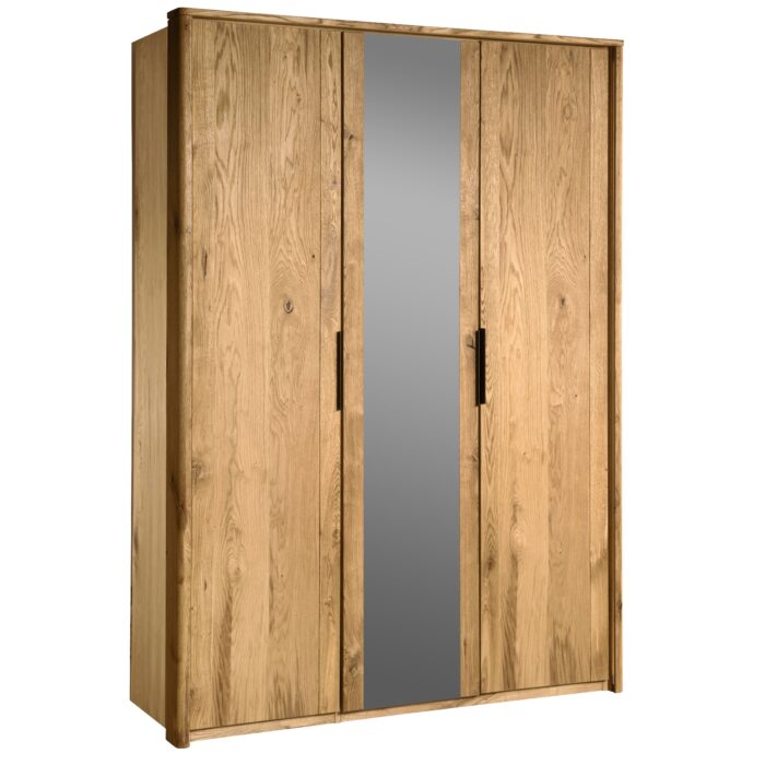 szafa-drewniana-3-drzwiowa-z-lustrem-lite-drewno-dab-szczotkowany-olejowany-w-odcieniu-naturalnym