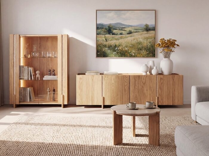 Kolekcja Tivoli - lite drewno dębowe i trawertyn